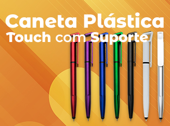 Caneta Plástica Touch com Suporte